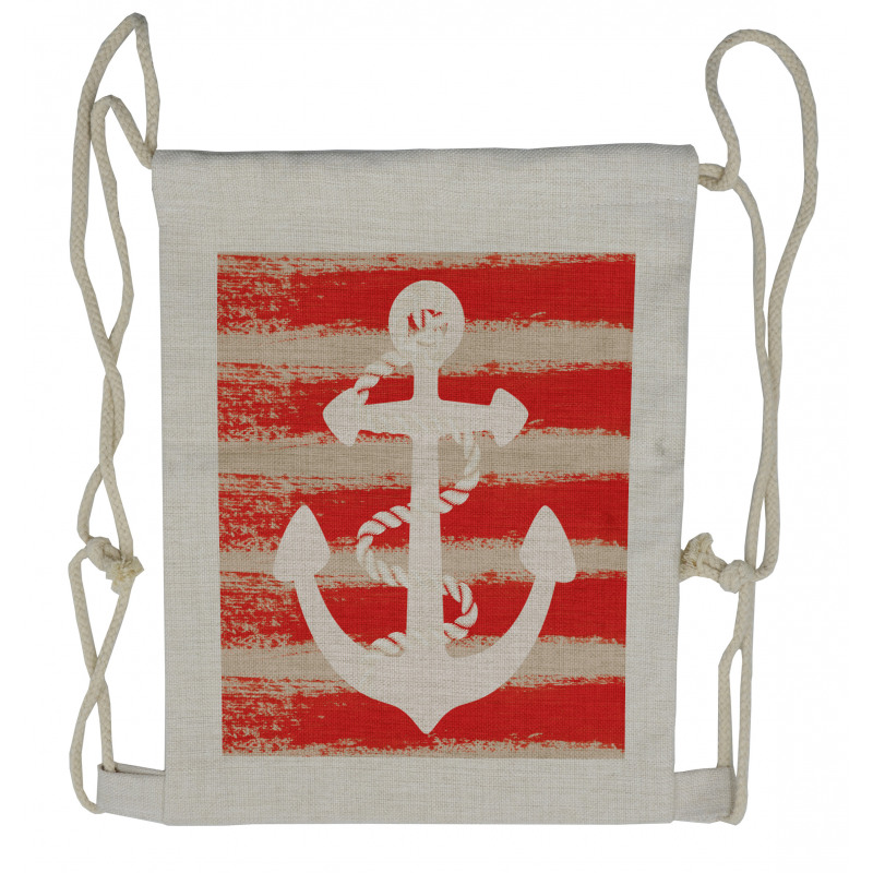 Rope Stripes Nautical Drawstring Backpack