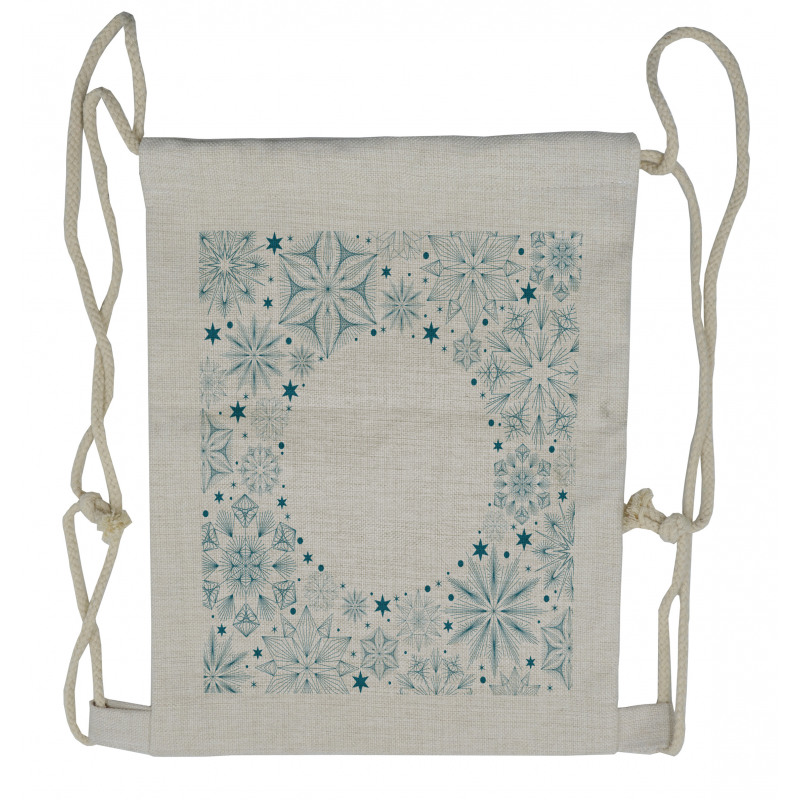 Xmas Snowflakes Drawstring Backpack