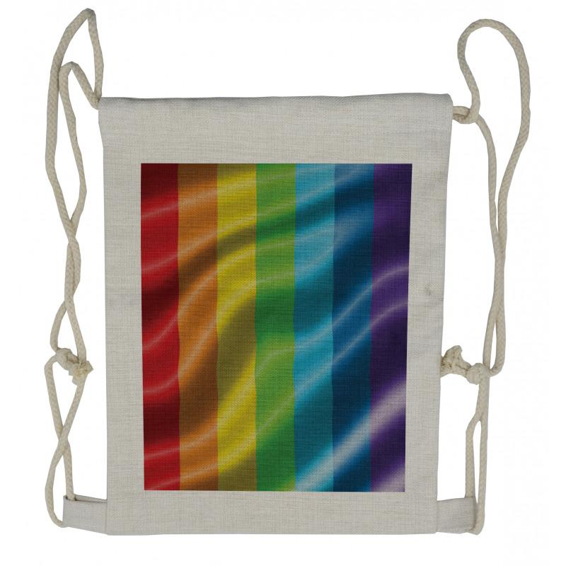 Pride Flag Inspired Design Drawstring Backpack