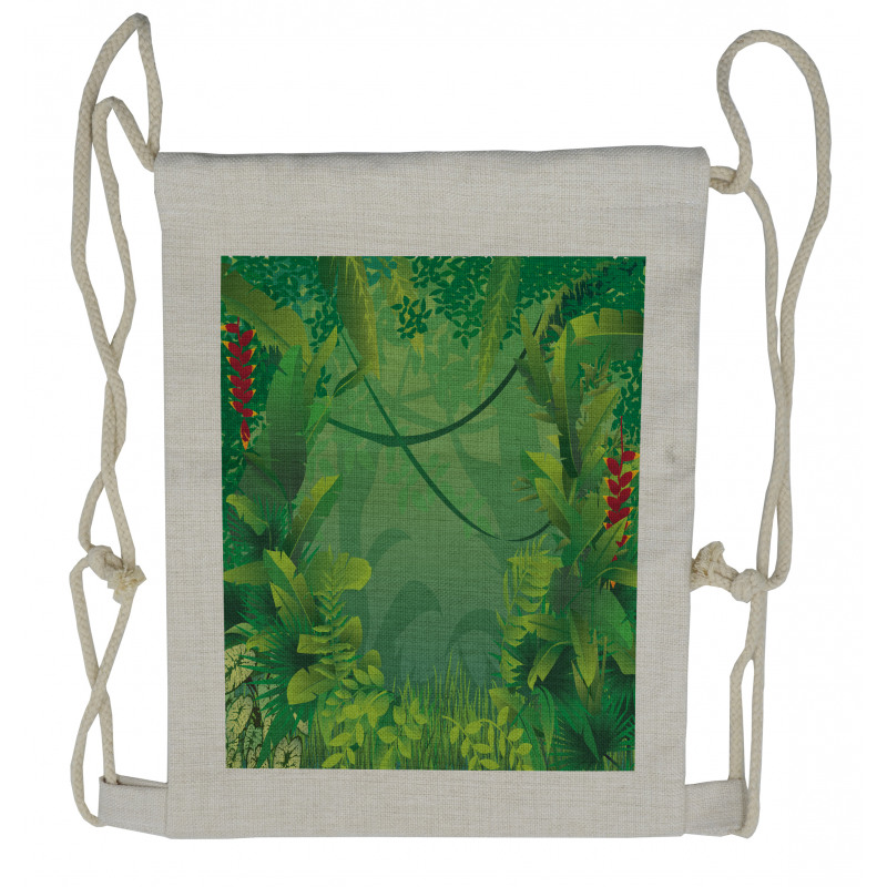 Hawaiian Rainforest Drawstring Backpack