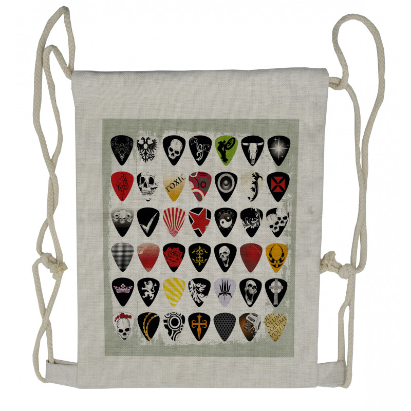 Guitar Picks Set Drawstring Backpack