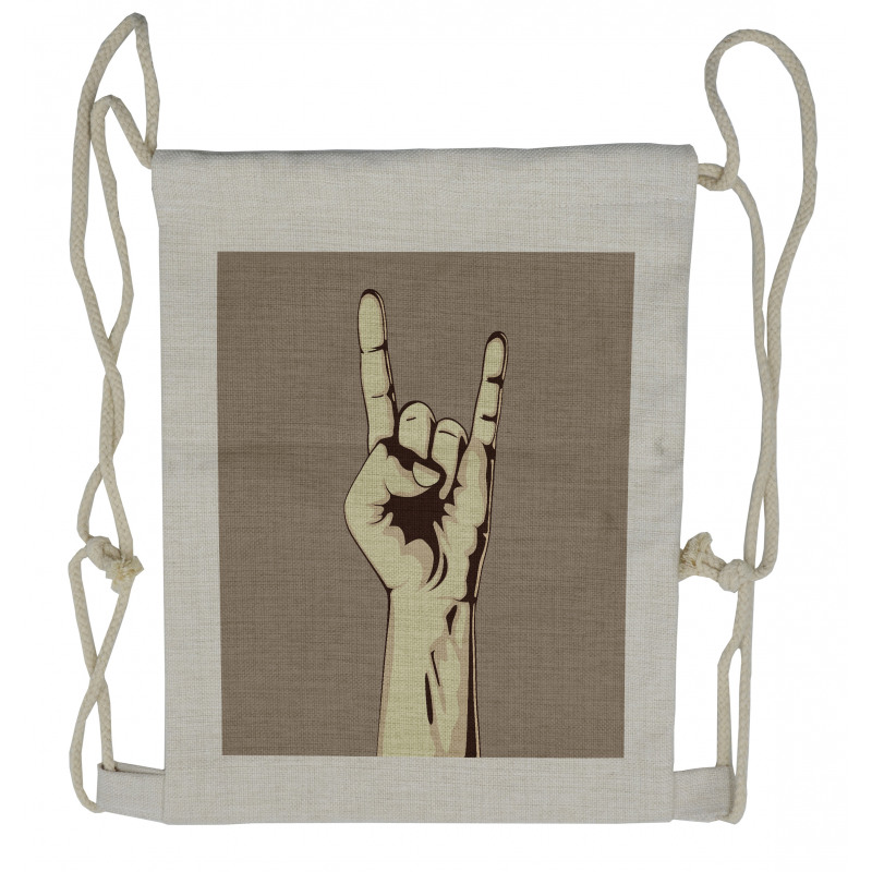 Hand Sign Vintage Drawstring Backpack