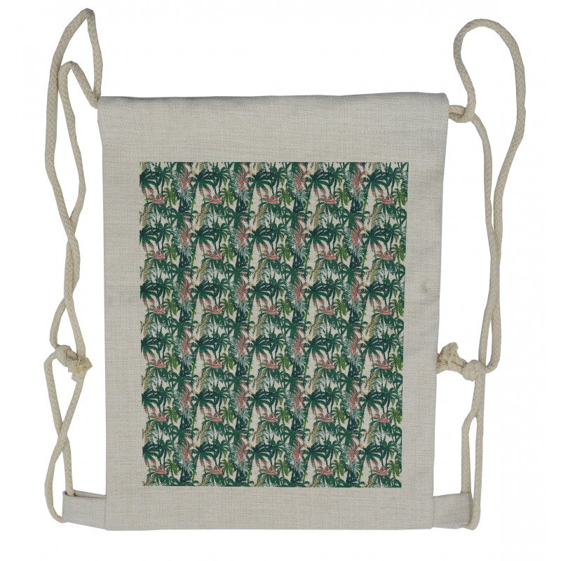 Dreamy Jungle Foliage Drawstring Backpack