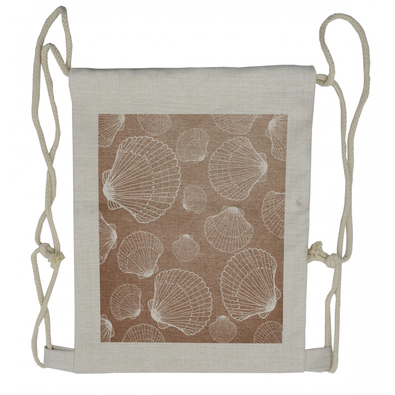 Hand Drawn Shells Drawstring Backpack