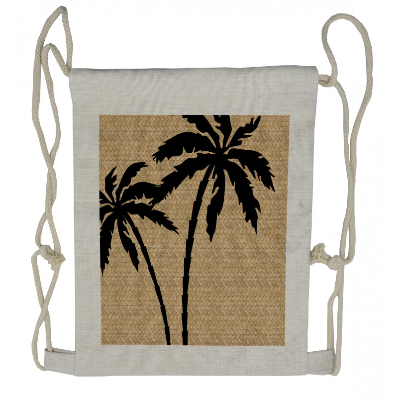 Palm Tree Silhouettes Drawstring Backpack