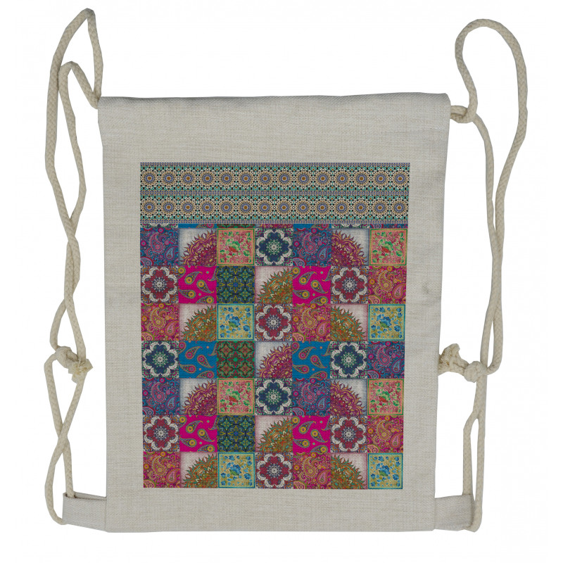 Middle Eastern Paisleys Drawstring Backpack