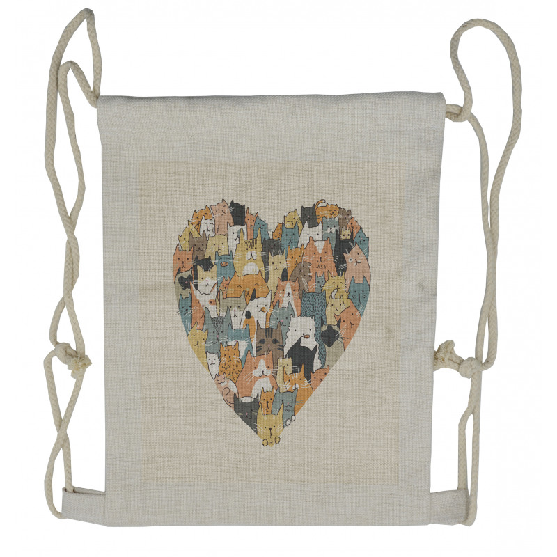 Heart Shaped Frame Drawstring Backpack