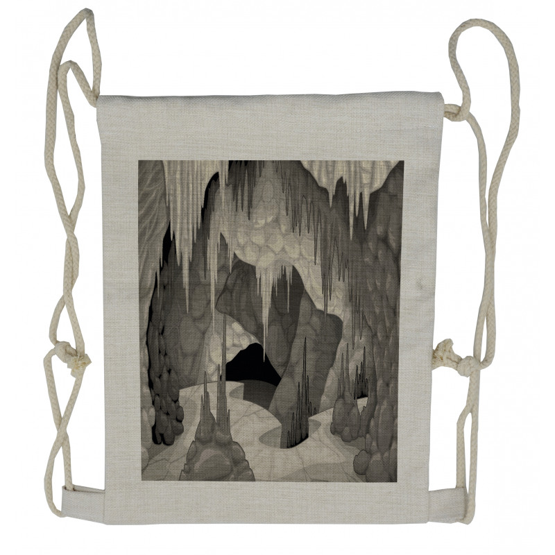 Cavern with Stalagmites Drawstring Backpack