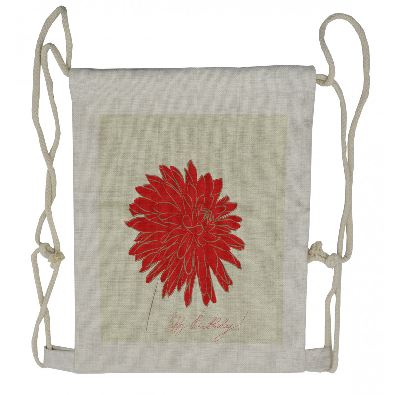 Retro Single Flower Drawstring Backpack