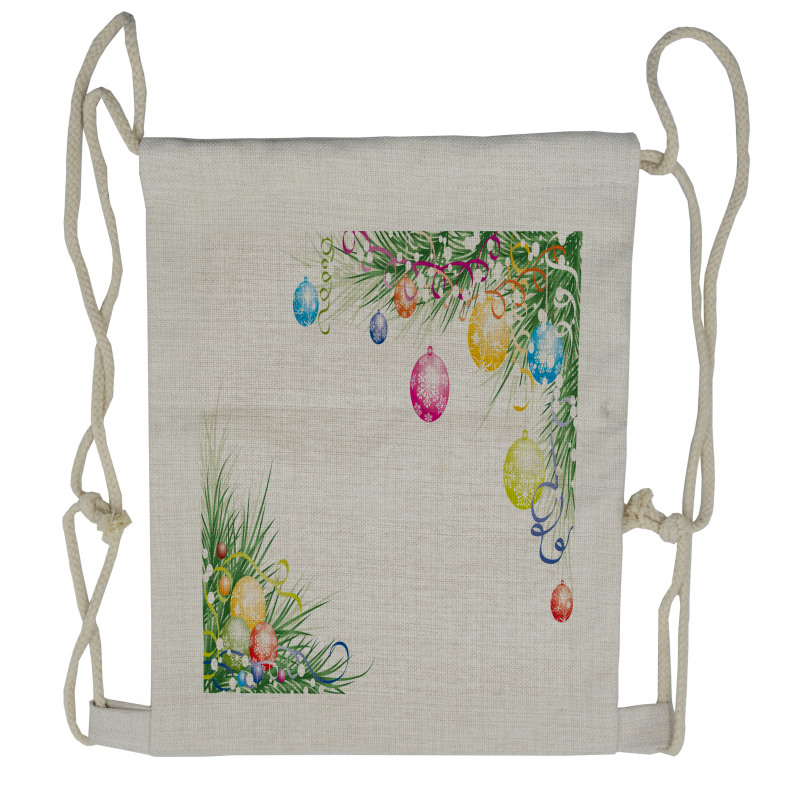 Colorful Baubles Theme Drawstring Backpack