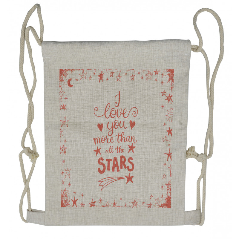 Stars Words Art Drawstring Backpack