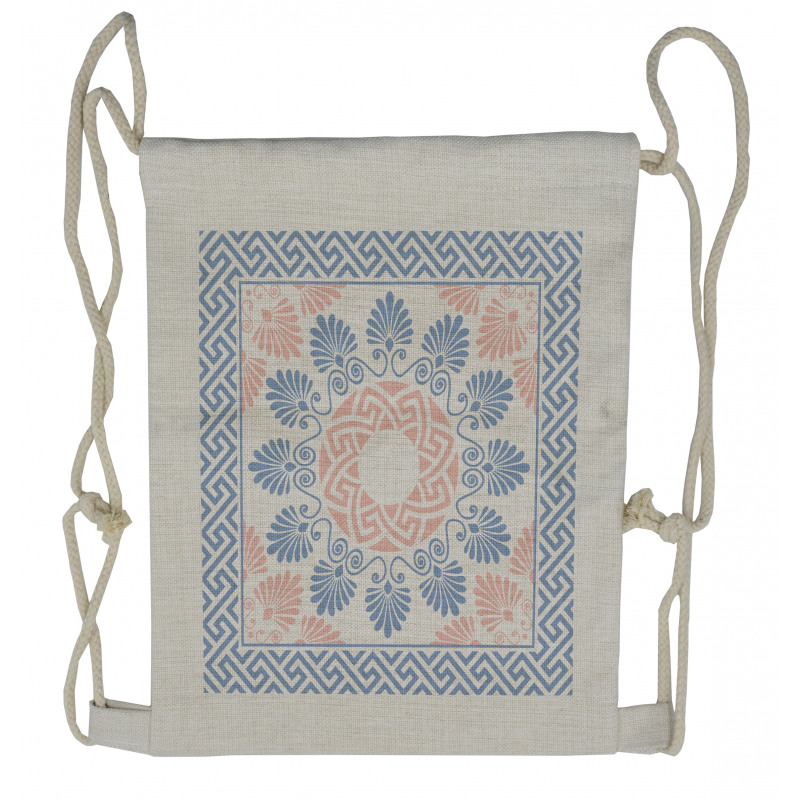 Pastel Floral Grecian Drawstring Backpack