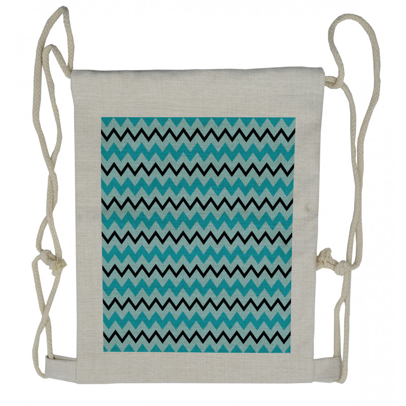 Retro Inspirations Chevron Drawstring Backpack