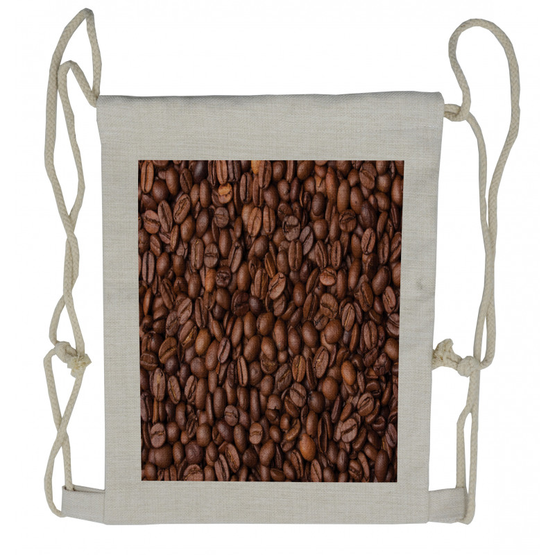 Roasted Coffee Grains Drawstring Backpack