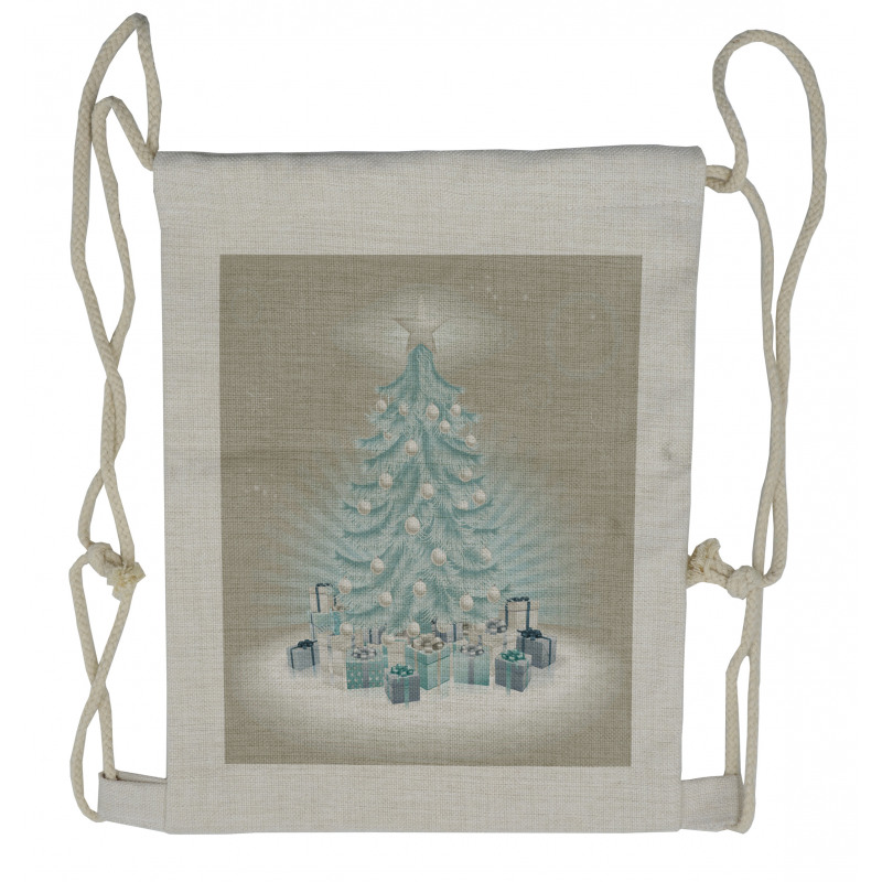 Xmas Tree Presents Drawstring Backpack