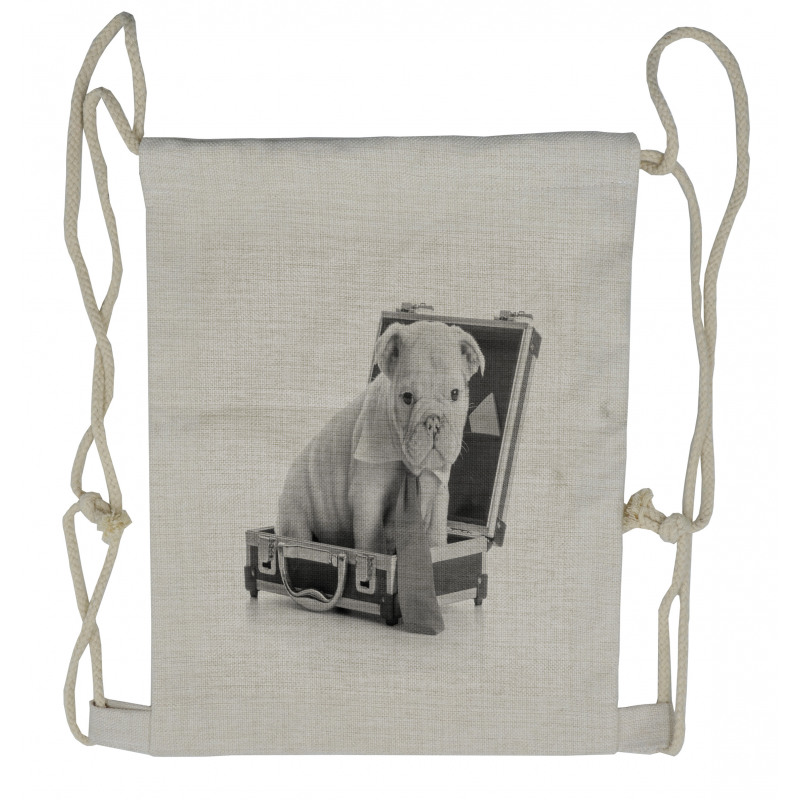Puppy with Tie Drawstring Backpack