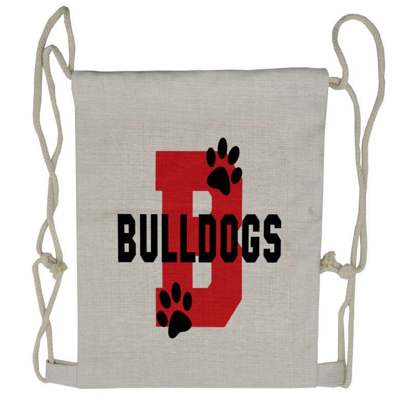 Paw Print Motif Drawstring Backpack