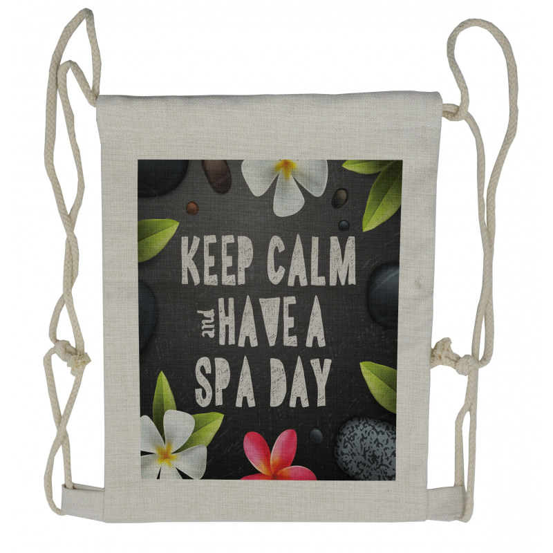 Keep Calm Have a Spa Day Drawstring Backpack