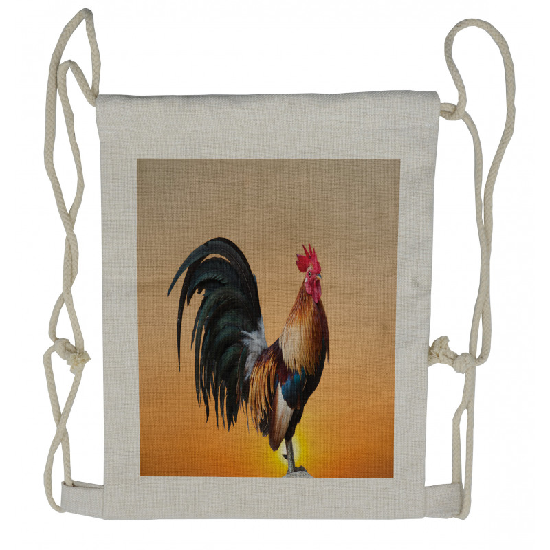 Farm Animal Sunrise Drawstring Backpack