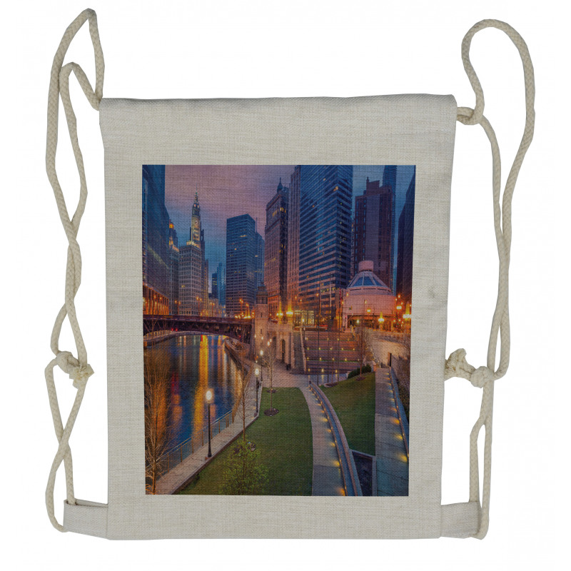 Cityscape Urban Drawstring Backpack