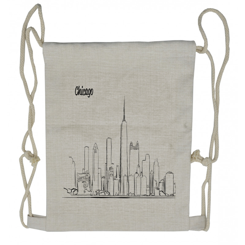 Downtown Sketch Drawstring Backpack