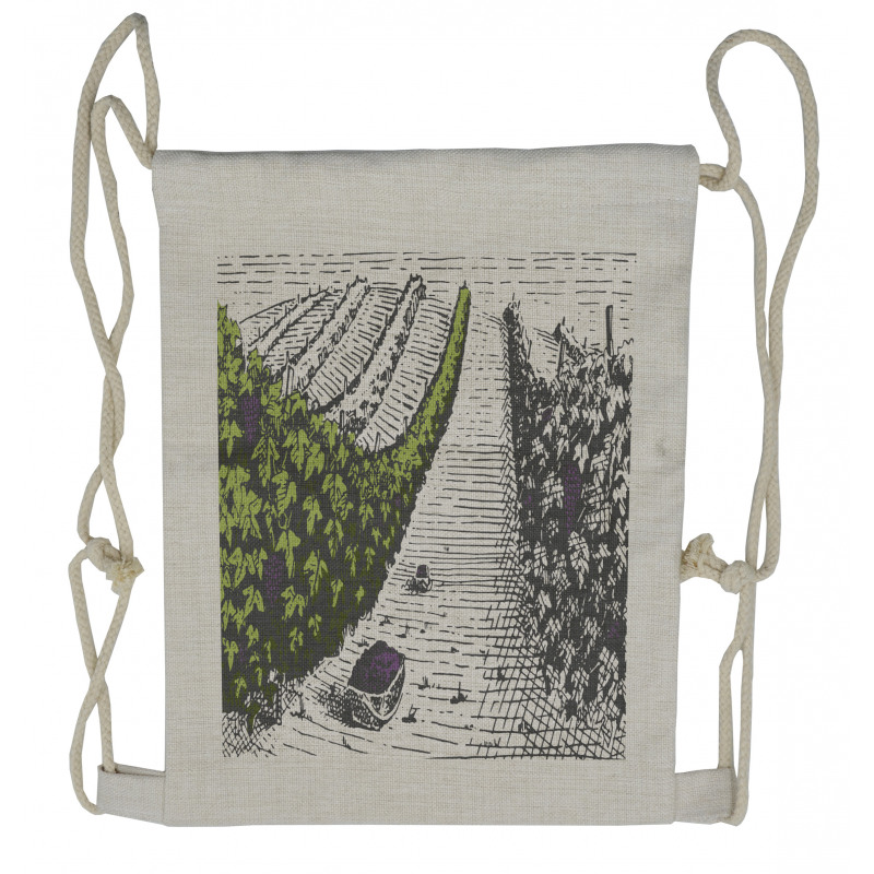 Vintage Green Vineyards Drawstring Backpack