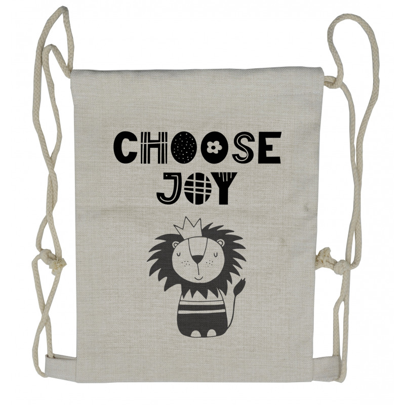 King of the Jungle Words Drawstring Backpack