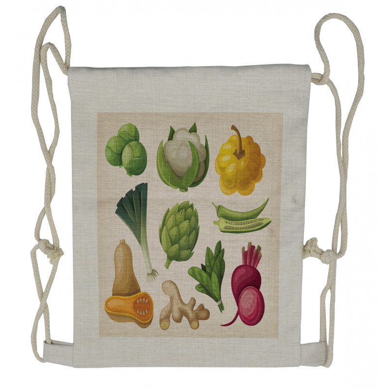 Exotic Fresh Food Drawstring Backpack