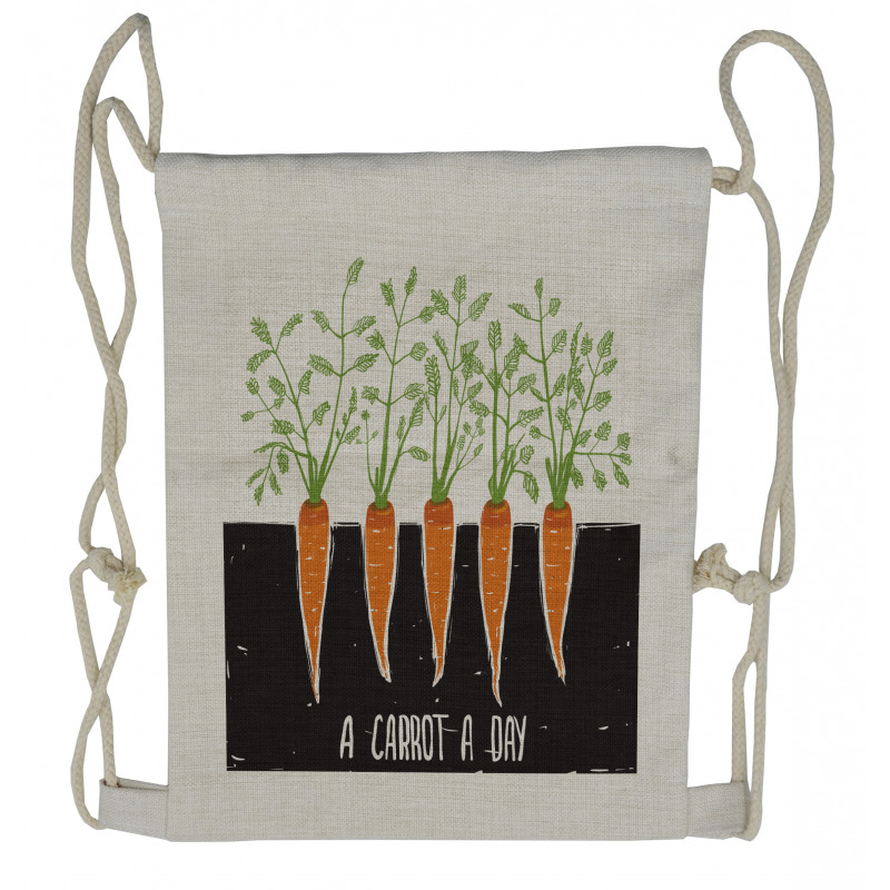 Growing Carrots Drawstring Backpack