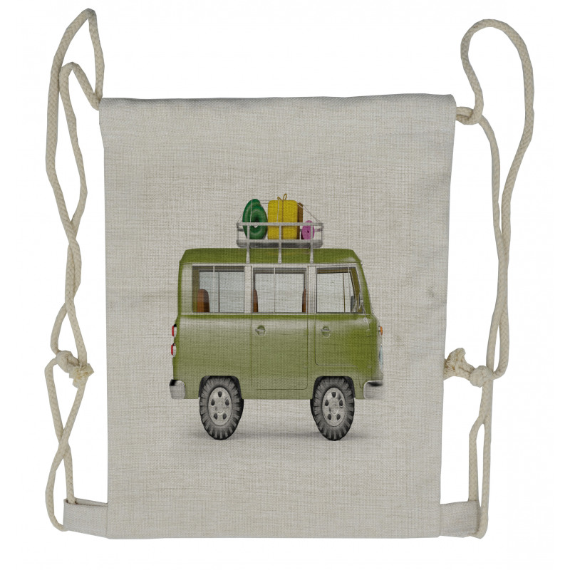 Retro Safari Van Africa Drawstring Backpack