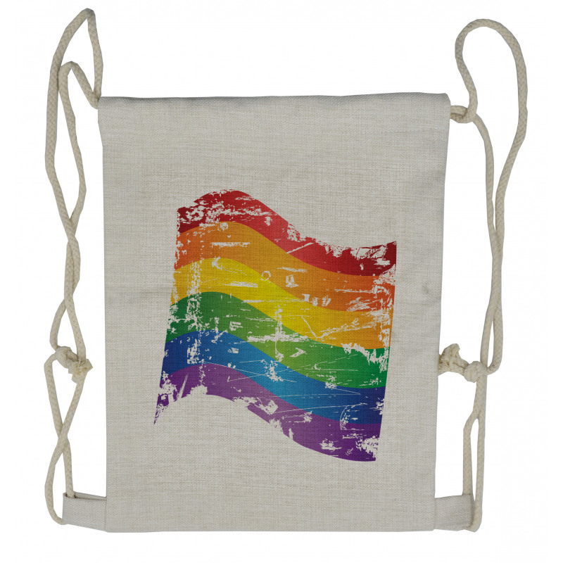 Gay Pride Flag Drawstring Backpack