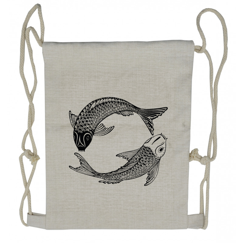 Japanese Carps Love Drawstring Backpack