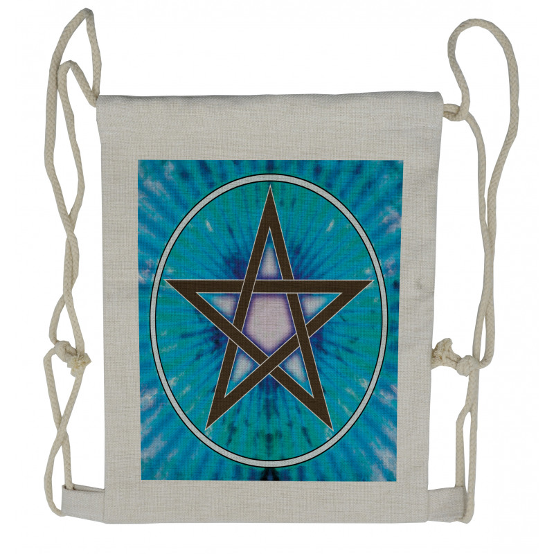 Interlaced Pentagram Drawstring Backpack