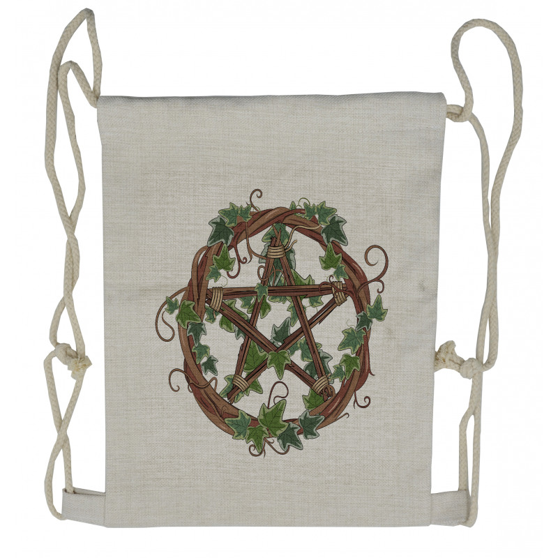 Vine Wreath with Ivy Drawstring Backpack