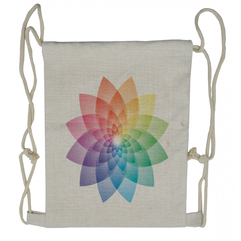 Rainbow Tones Petal Drawstring Backpack