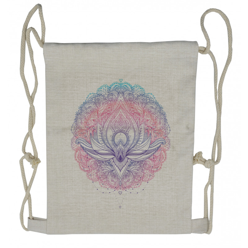 Abstract Lotus Drawstring Backpack