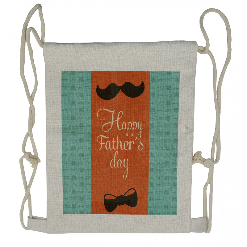 Mustache Bowtie Drawstring Backpack