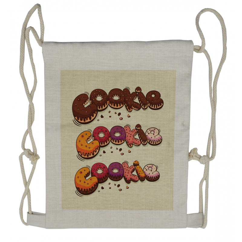 Doodle Style Bakery Theme Drawstring Backpack