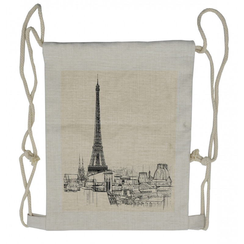 Paris over Roofs House Drawstring Backpack