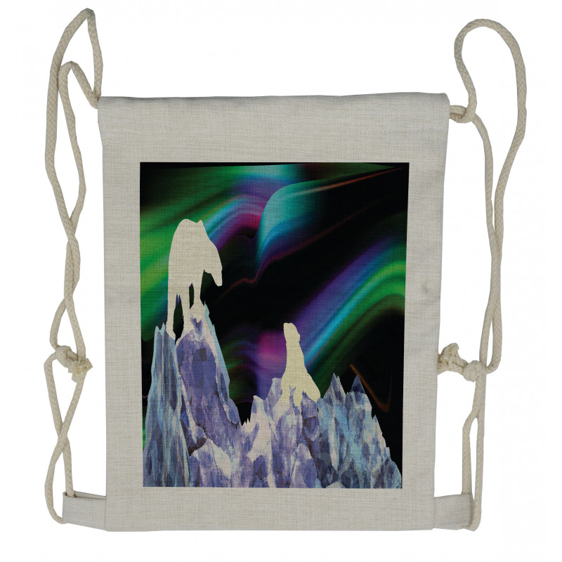 Aurora Borealis Ice Drawstring Backpack