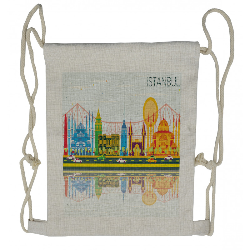 Cultural Landmarks Drawstring Backpack