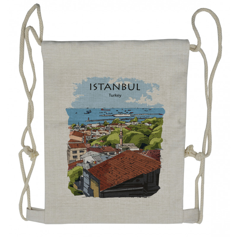 Sea Marmara Harbor Drawstring Backpack