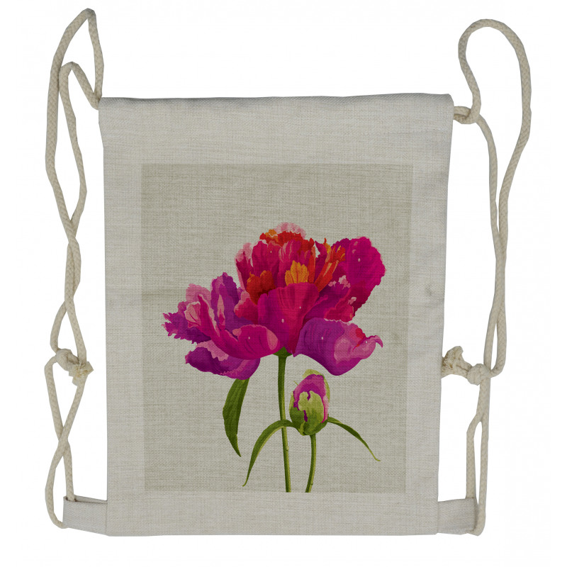 Flower and Vibrant Petals Drawstring Backpack