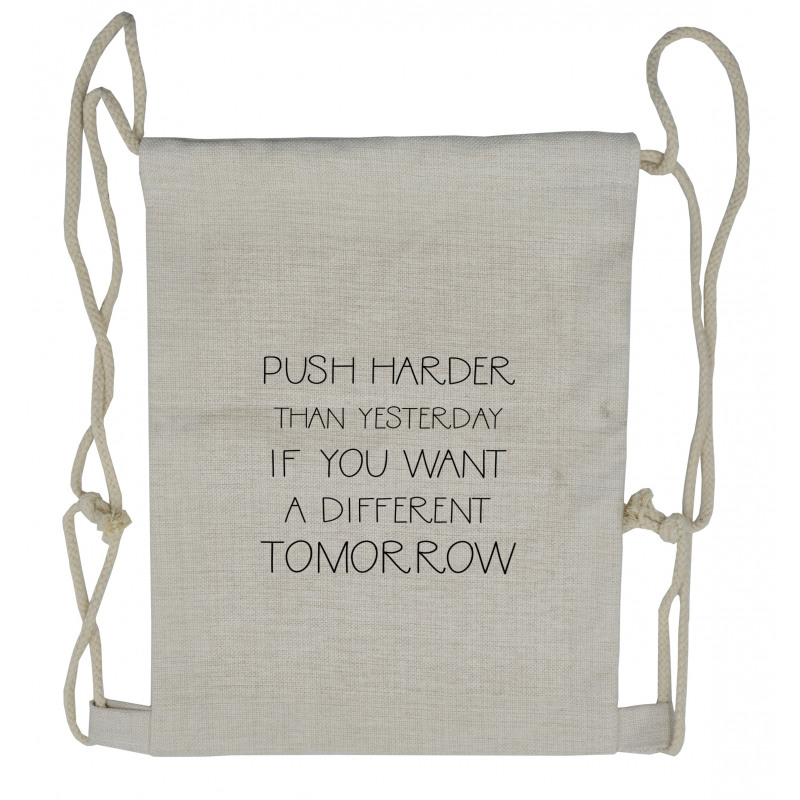 Push Harder Words Drawstring Backpack