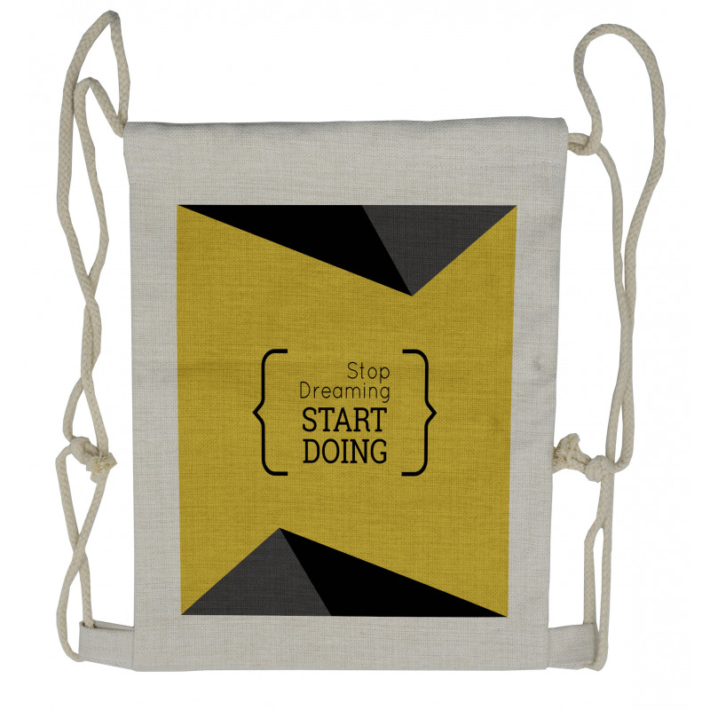 Geometric Motivational Drawstring Backpack