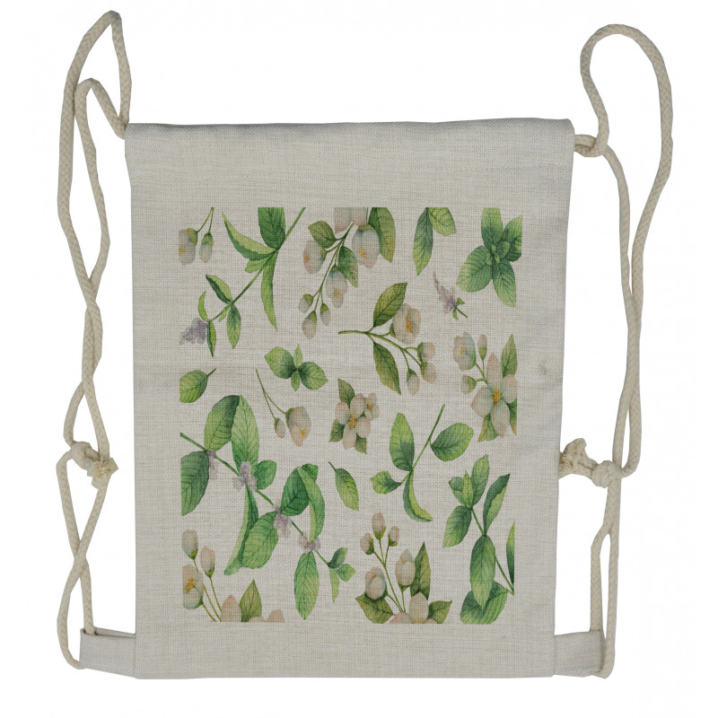 Springtime Floral Buds Drawstring Backpack