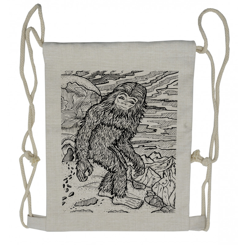 Mythical Yeti Creature Drawstring Backpack