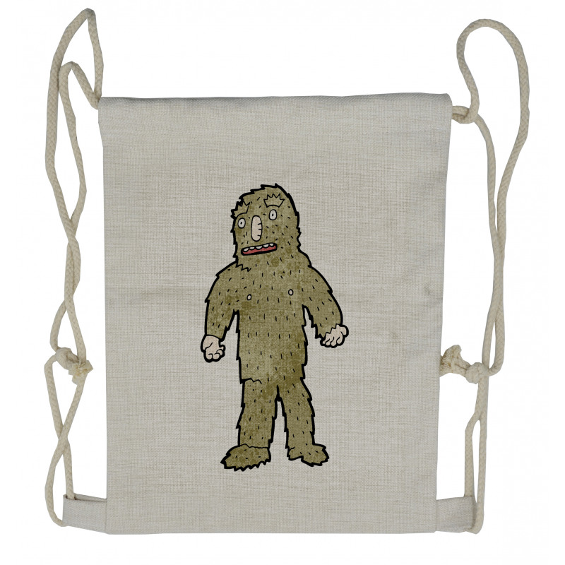 Quirky Grungy Bigfoot Drawstring Backpack