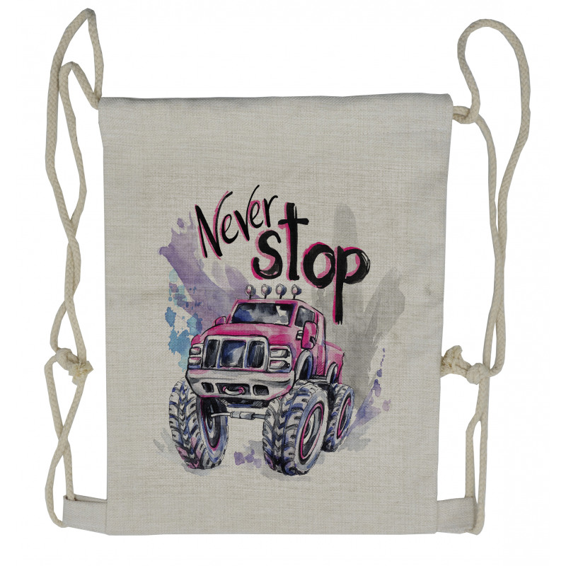 Never Stop Words Drawstring Backpack