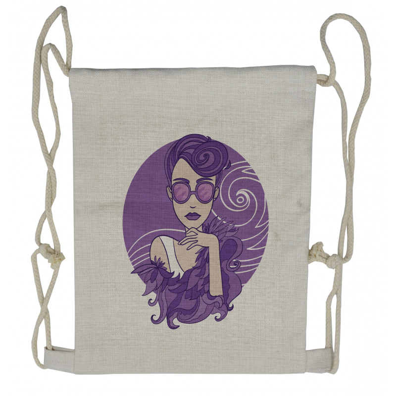 Glam Lady Grunge Hair Drawstring Backpack